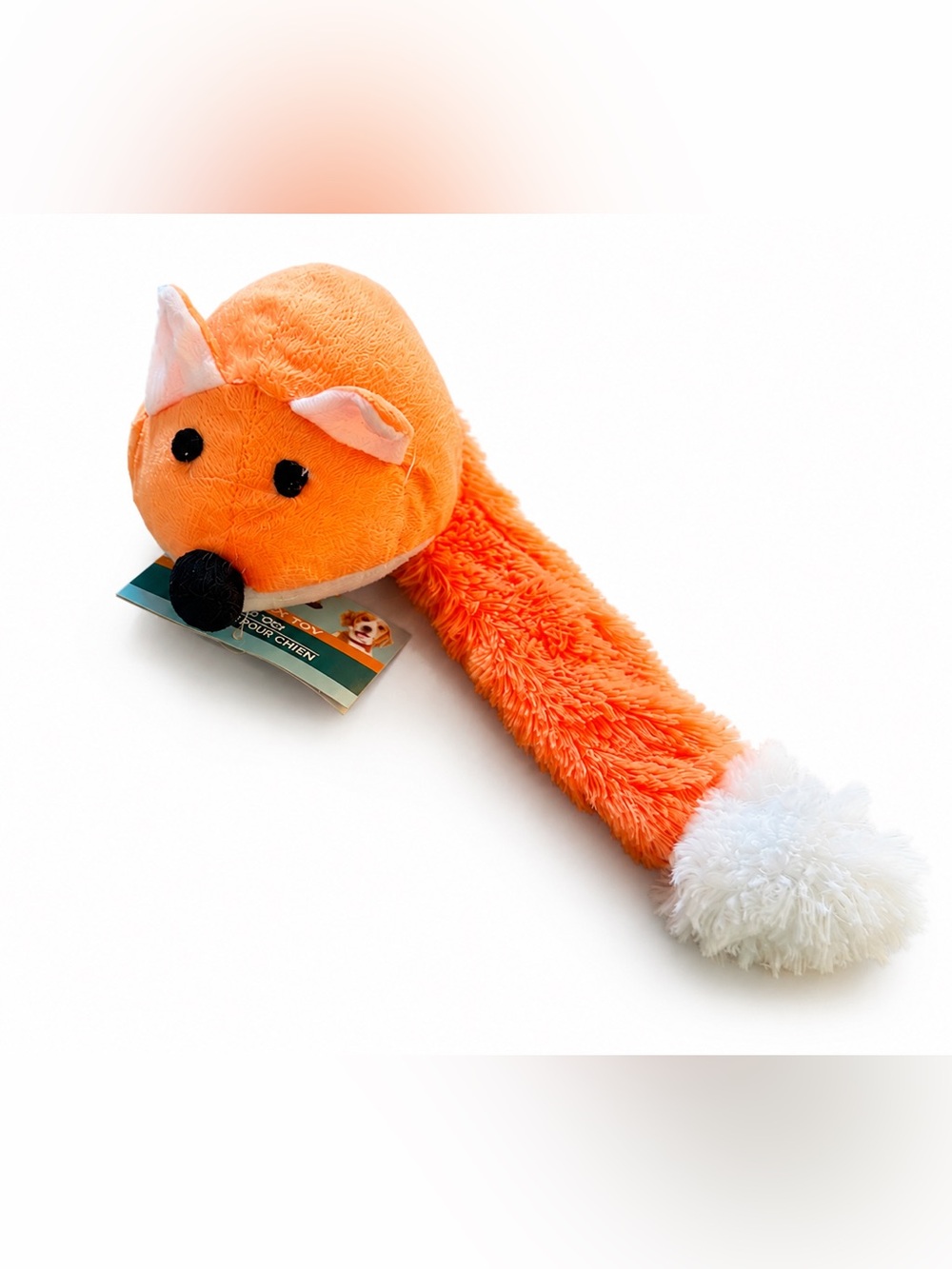 Cute Plush Fox Dog Pet Toy Orange White Tail